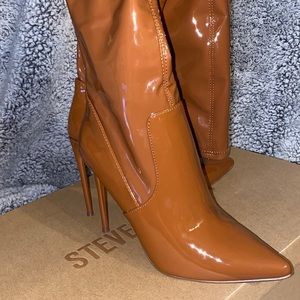 Viktory Patent Over-The-Knee Boots - Cognac